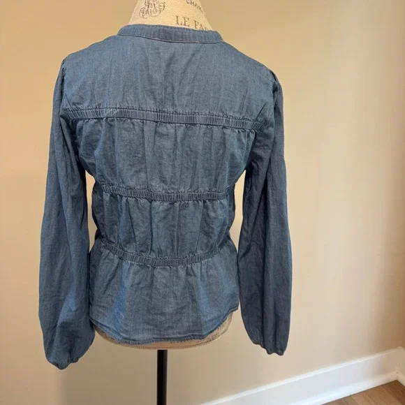 Sweet Rain Women's Blue Tie In Front Blouse Size M - Picture 2 of 5